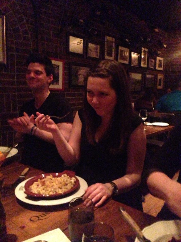 LantiSteele's tweet photo. @LantiSteele: @courtenayisrad is so happy with her birthday Mac and cheese, she literally cried. @LaFrascaHfx http://t.co/Cv1g0nk9ND