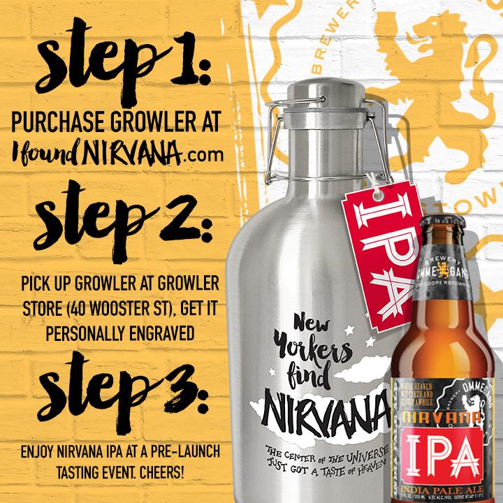 BreweryOmmegang's tweet photo. Order your Nirvana growler at http://t.co/QMxr1dYTnI and pick it up at our #GrowlerStore, open 4/13. http://t.co/vm1UnfgAHY