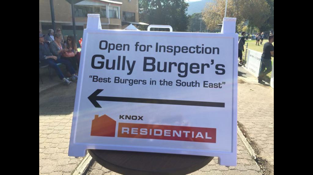 Great day for footy and a burger. FTG vs Surrey Park round 1action at home