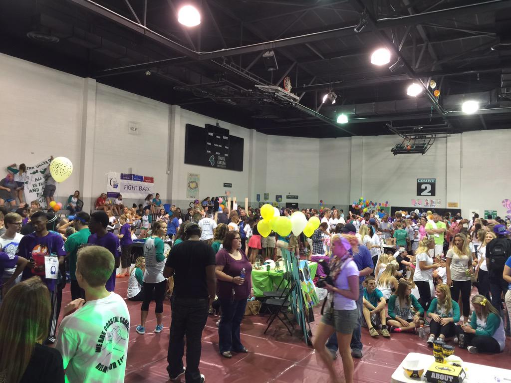 HubbellEnt's tweet image. Rockin' Kimbal Arena at #CCU for #RelayForLife ! If #cancer has affected you or your family plz retweet. #HubbellEnt