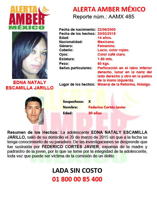 AAMBER_mx's tweet photo. #AlertaAmberMx continúa la búsqueda para localizar a la adolescente EDNA NATALY ESCAMILLA JARILLO  de 14 años. http://t.co/gC0TifPkgQ