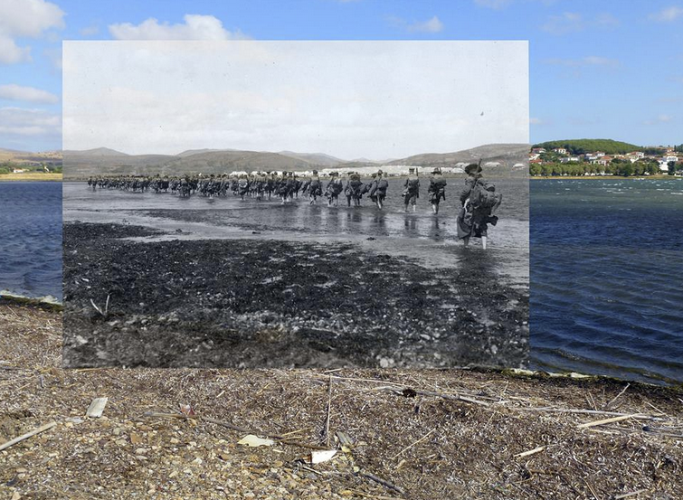 AnzacLive's tweet photo. We love this incredible image series of #Lemnos Then &amp; Now by @ThruTheseLines cc @statelibrarynsw #AnzacLive http://t.co/Pemi0h33IH