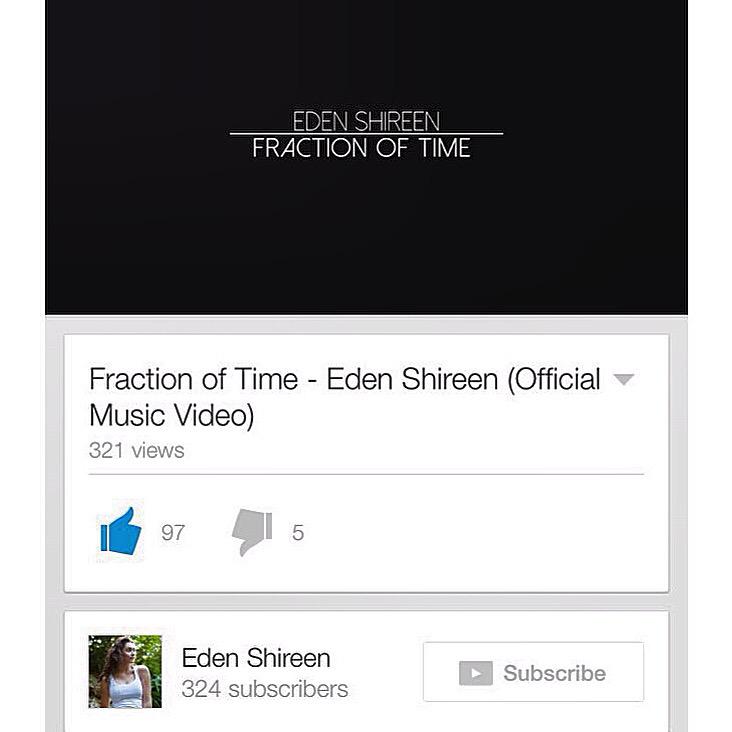 eden_shireen's tweet photo. The response to my #FractionOfTime music video thus far makes my heart so happy. β€οΈ Thank you so much! π» http://t.co/ZLQNfVPJsW