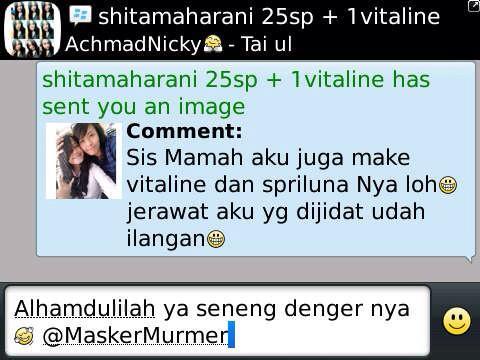 MaskerMurmer's tweet photo. Testi kak Shita &amp; Mamanya udah pake Spirulina + Vitaline jerawatnya ilang ❤️

Pin: 33183882
LINE: bpq4821g (pake @)
https://t.co/pG4dlOKDy1