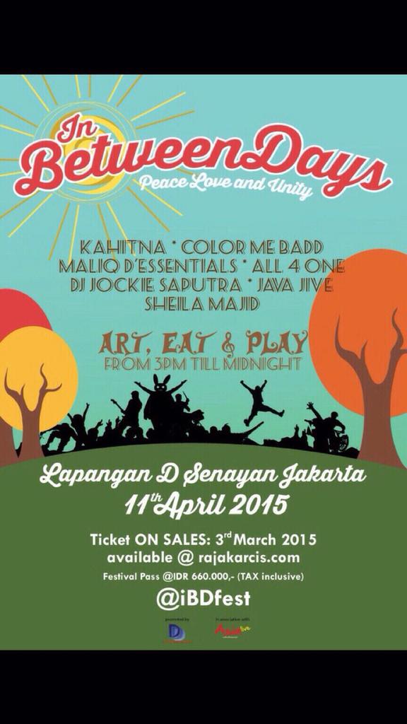 Lets make love in the park at <a href="/iBDFest/">InBetweenDays</a> with KAHITNA, Lapangan D Senayan, today!