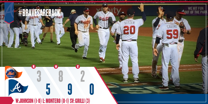 Braves's tweet photo. The Braves are 4-0, for the first time since 1994! #BravesAreBack http://t.co/VlOalBnn0E