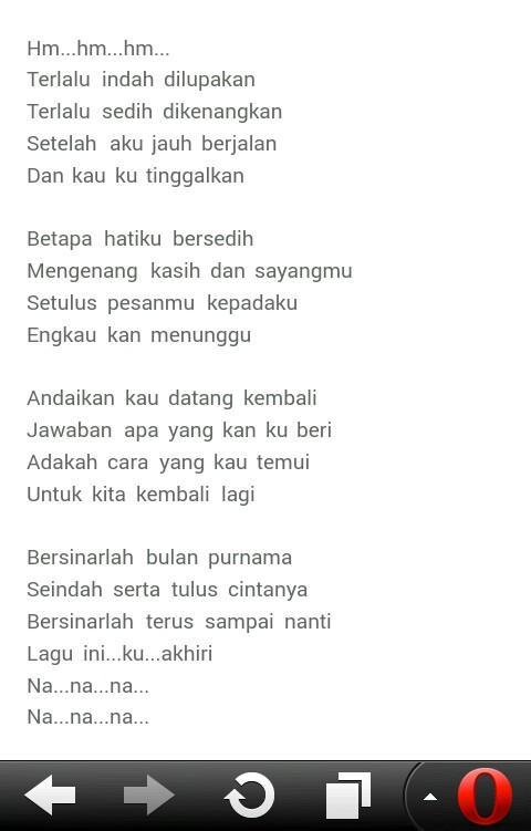 Lirik Lagu Andai Kan Kau Datang Kembali