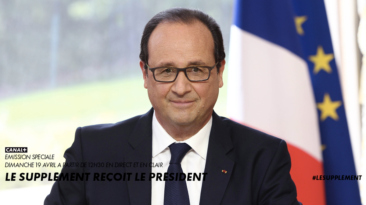 canalplus's tweet image. #LeSupplément reçoit le président @fhollande lors d'une émission spéciale le dimanche 19 avril à partir de 12H30