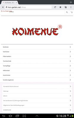 Koimenue's tweet image. Die Ansicht unseres #Koifutter, #Störfutter, #Fischfutter-Shops ist für Smartphones optimiert. bit.ly/1HimQXF