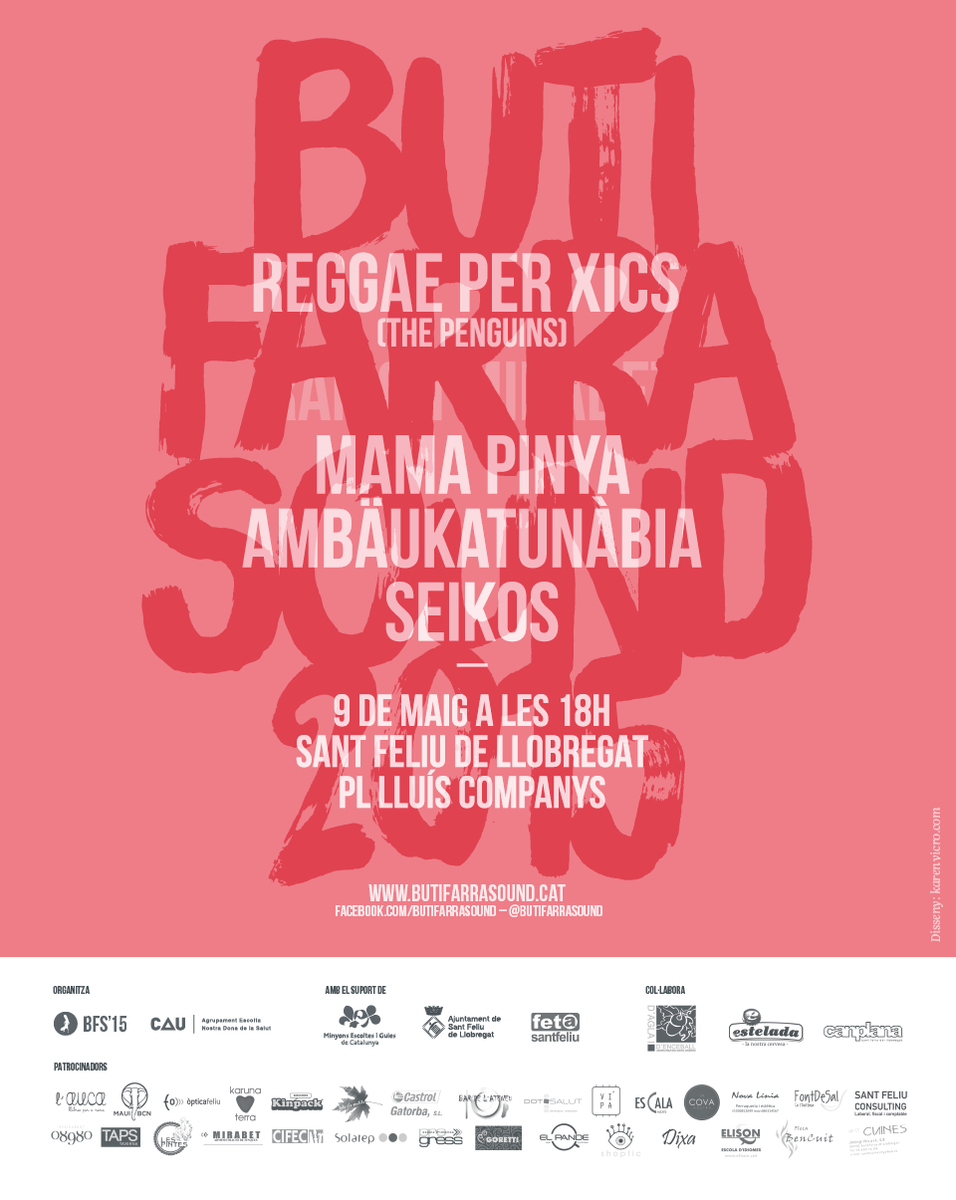 @mamapinyaaa també estaran amb nosaltres! #9demaig #butifarrasound2015 #santfeliu  #menysdunmes