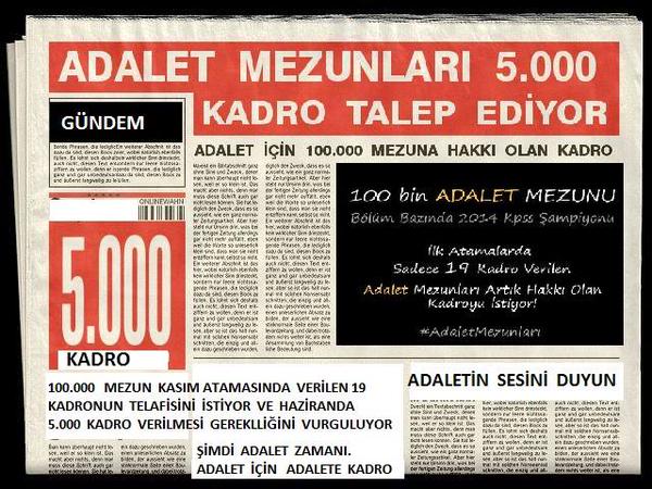 adalet3003_'s tweet photo. @banuel #100BinAdaletMezunu Haziranda 5000 KADRO MÜJDESİ BEKLİYOR! Verilen 19 kadroyla mağduruz http://t.co/TRXLiGMD0P
