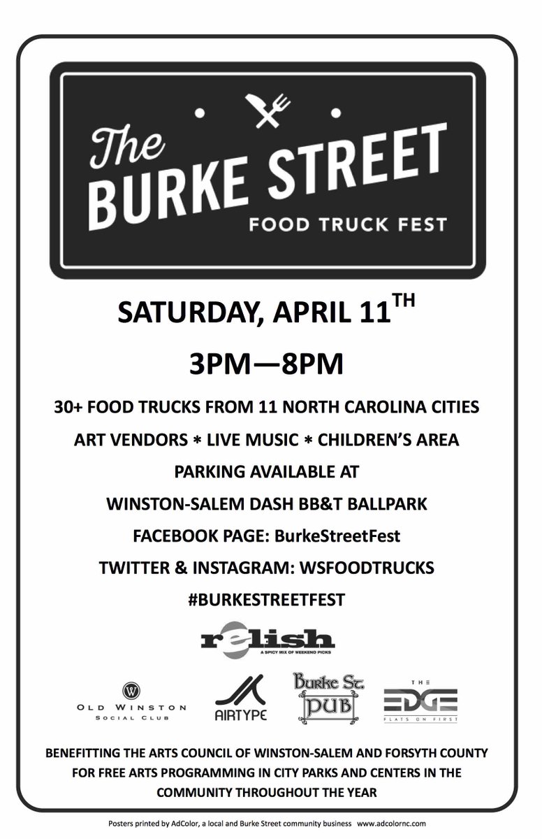 Don't miss the Burke Street Food Truck Festival today from 3-8 pm!