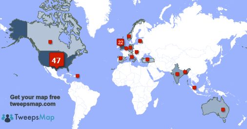 My followers live in USA (46%), UK.(22%)... Get your free map: tweepsmap.com/!xingchaoet