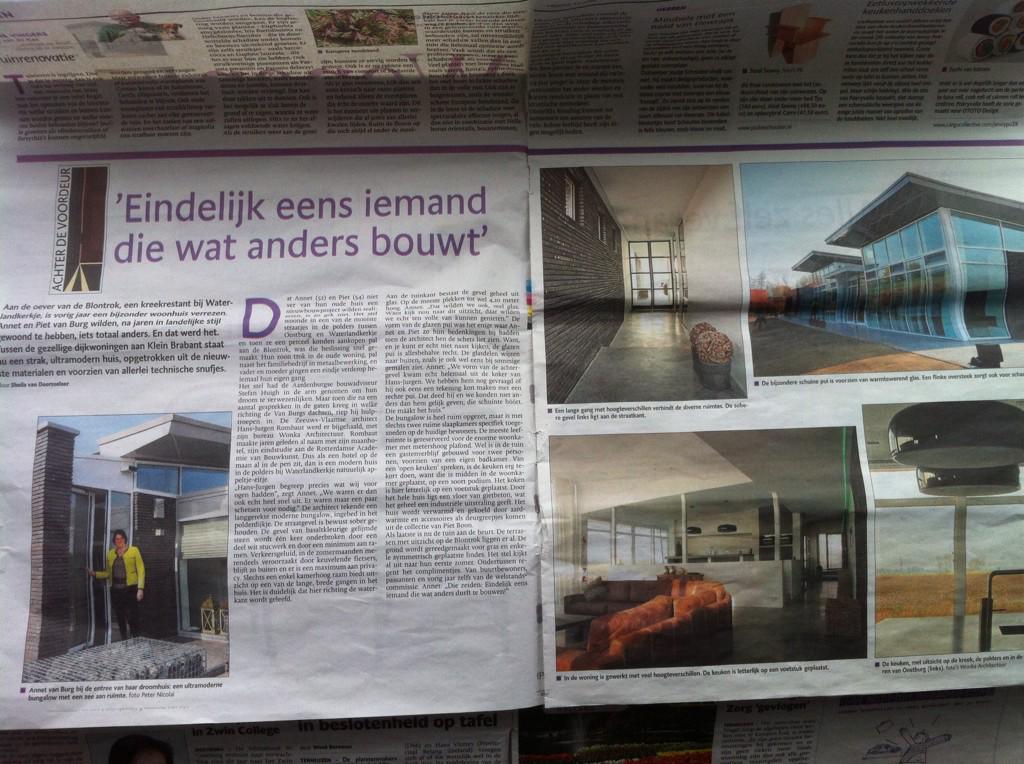 wonka_nu's tweet photo. Mooi stuk in #PZC gisteren over luxe woning door Wonka Architectuur http://t.co/88QvTt0crQ