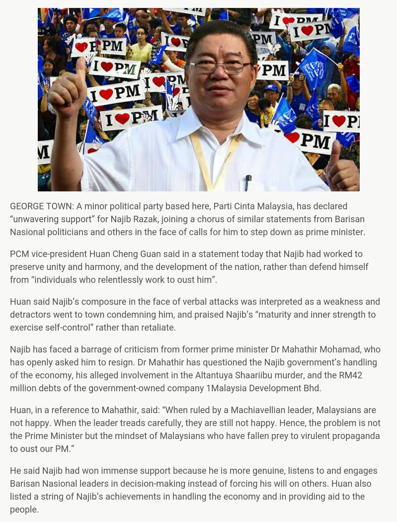 spk5447's tweet photo. PCM VP @Huan2U declares support for PM @NajibRazak |Via FMT @PMOMalaysia @Chikahmad1921 @DrWan_Junaidi @IsmailSabri60 http://t.co/aoucvBs0VE
