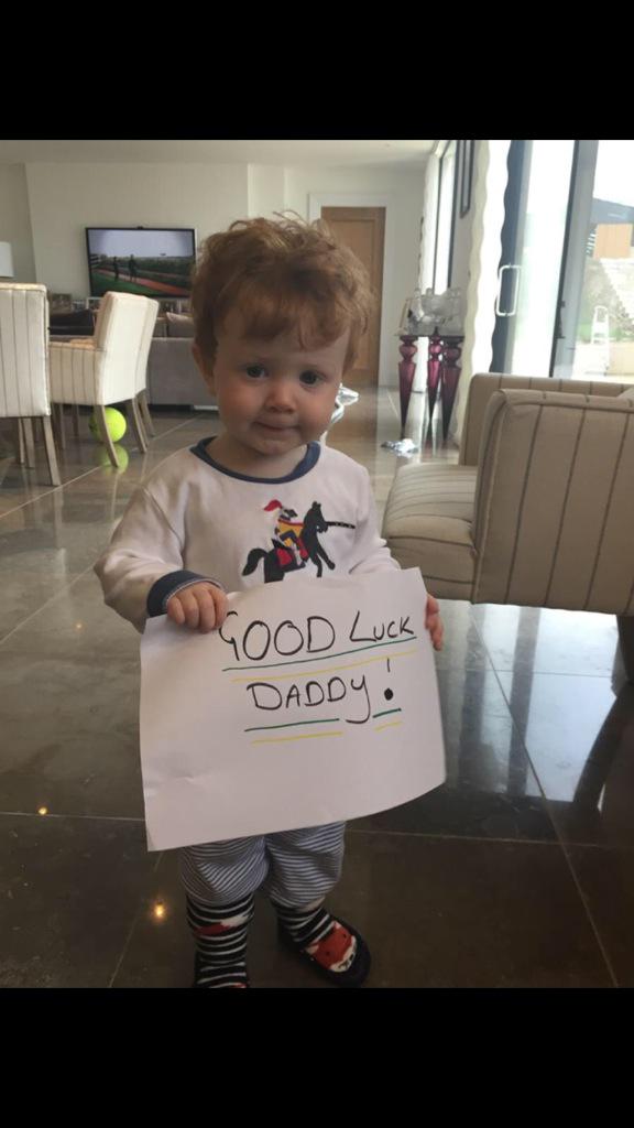 Thanks for all the good luck messages especially the 1 from this little man