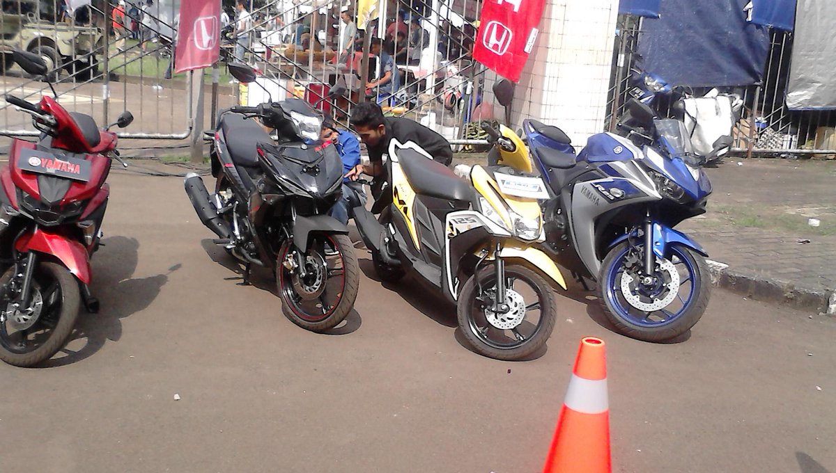 Yang mau uji @YamahaIndonesia R25, Mio Soul GT, MX King 150 dan Mio M3, langsung ke Autocar First Drive 2 @PARJO_ID