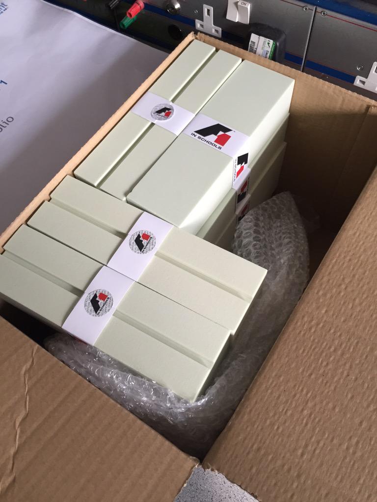 Very excited to see how our first batch of <a href="/F1inSchoolsHQ/">STEMRacingHQ</a> foam blocks machine today! #F1inschoolswf #150daystogo