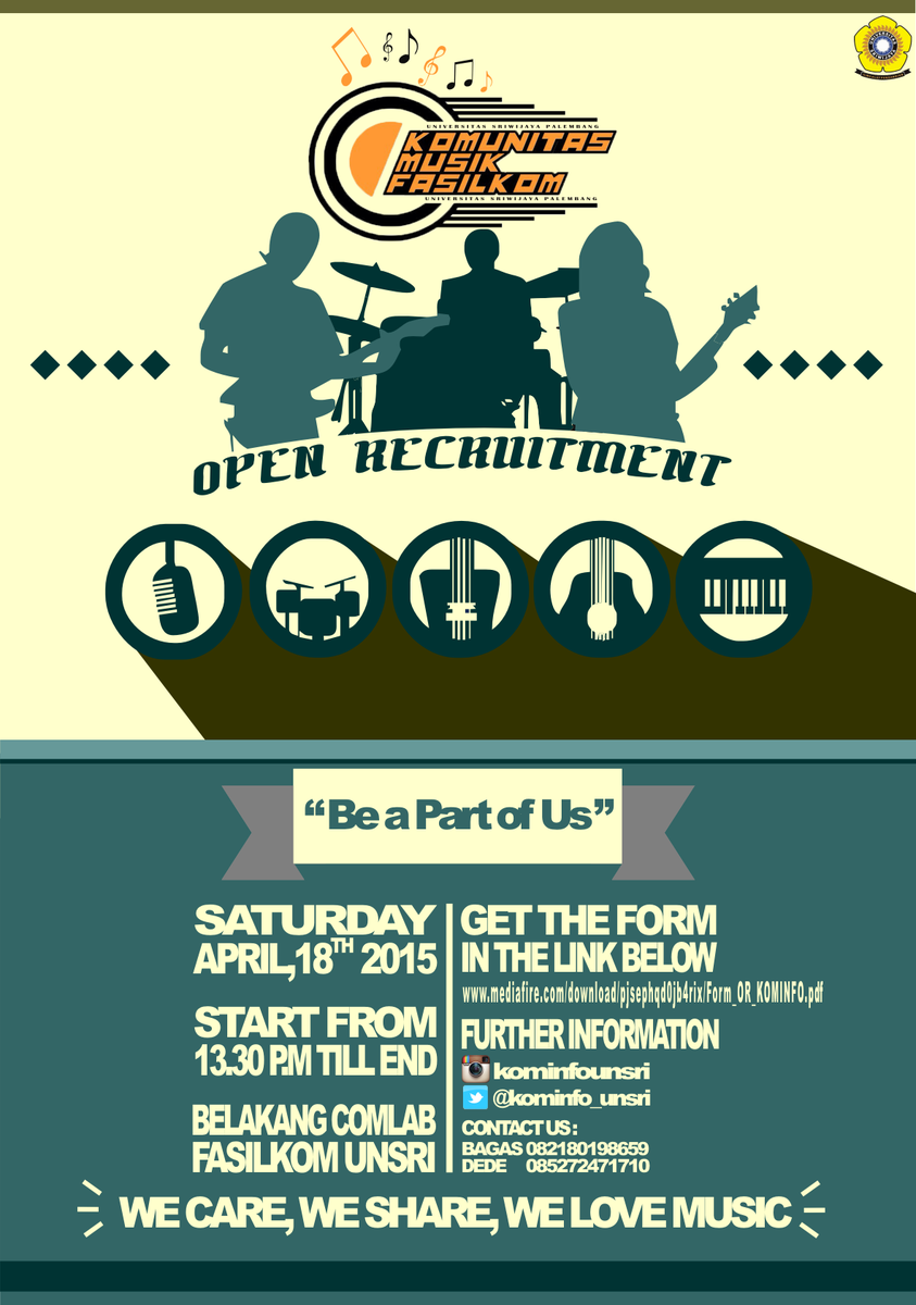 kominfo_unsri's tweet photo. Open Recruitment dilaksanakan pada tanggal 18 April 2015. Peserta bisa mendownload formulir yang telah disediakan. http://t.co/3SxFyKZsX2