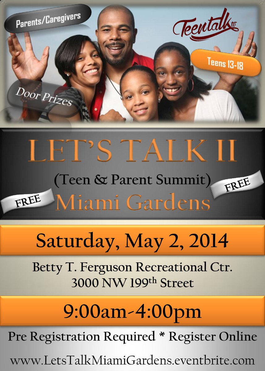 TEES_YOUTH's tweet photo. Let'sTalk II MiamiGardens FREE Teen&amp;Parent Summit #TeesMiami #TeenTalkTV @shackismiami @LuckySevenfilms @tkarrington http://t.co/tNFyduXwA8