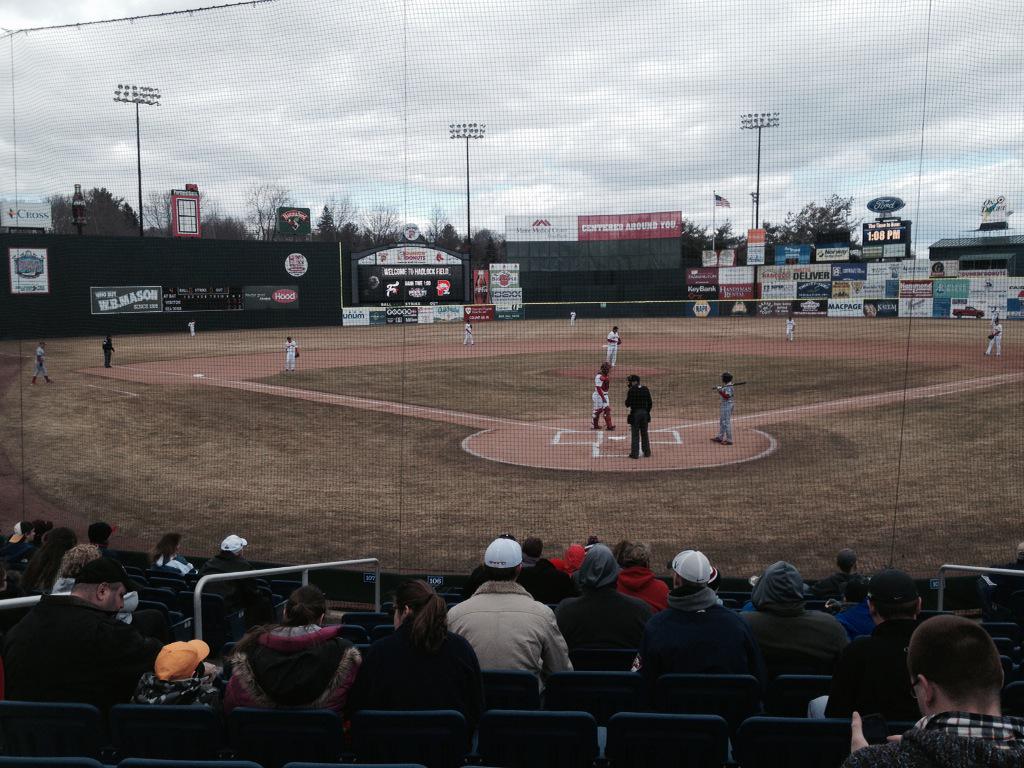 JohnnyBangor's tweet photo. Here we go! Baseball action at Hadlock! http://t.co/xnS4u841dJ