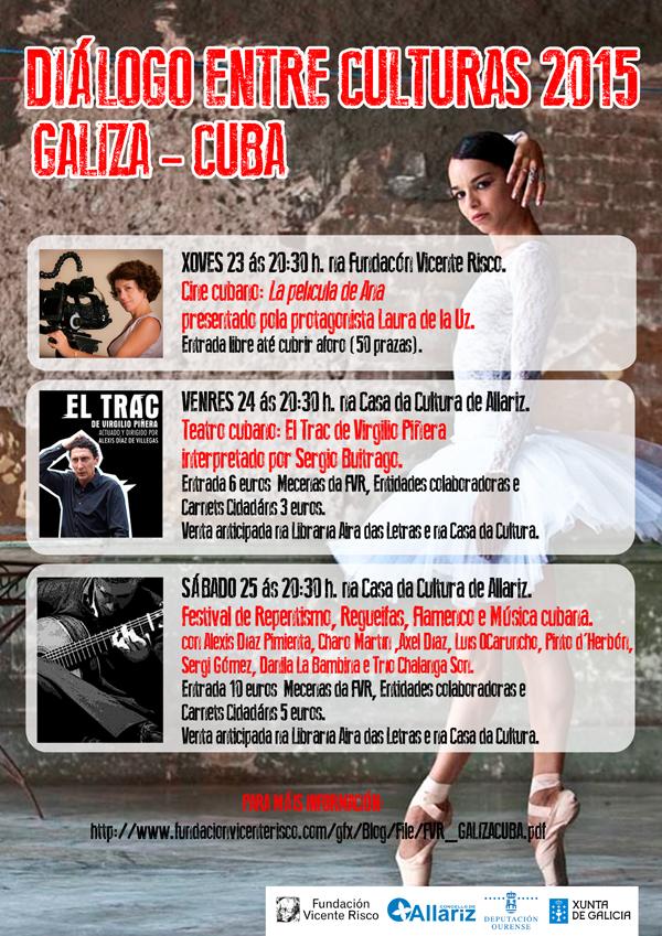 Xa se poden adquirir as entradas para as actividades DIÁLOGO ENTRE CULTURAS: GALIZA-CUBA .