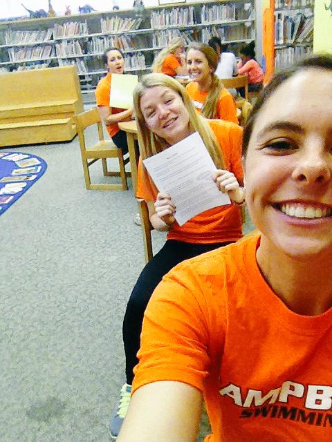 arigback's tweet photo. #CUSwim takes on 3rd grade math #CUInasmuch #gocamels @campbelledu 🐪🐪🐪 http://t.co/mseKNW13Hi