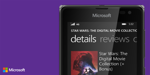 Lumia's tweet photo. You can now watch all six Star Wars films on Windows Phone! http://t.co/MxOEbNahdb http://t.co/EAIEAHnvF5