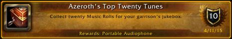 I just earned the [Azeroth's Top Twenty Tunes] Achievement! #Warcraft
