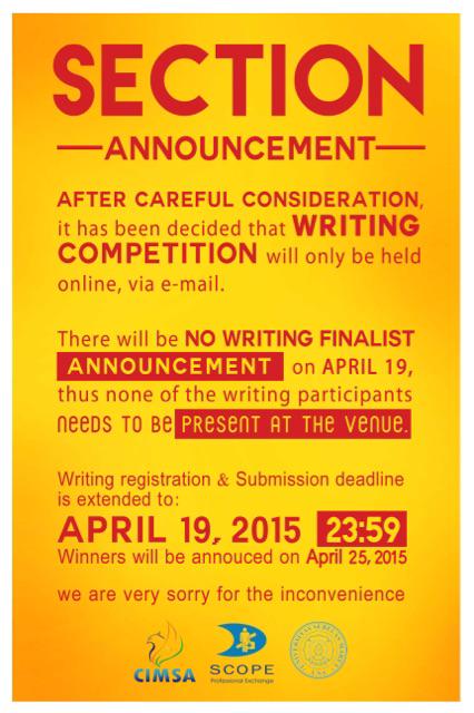 Announcement from SECTION