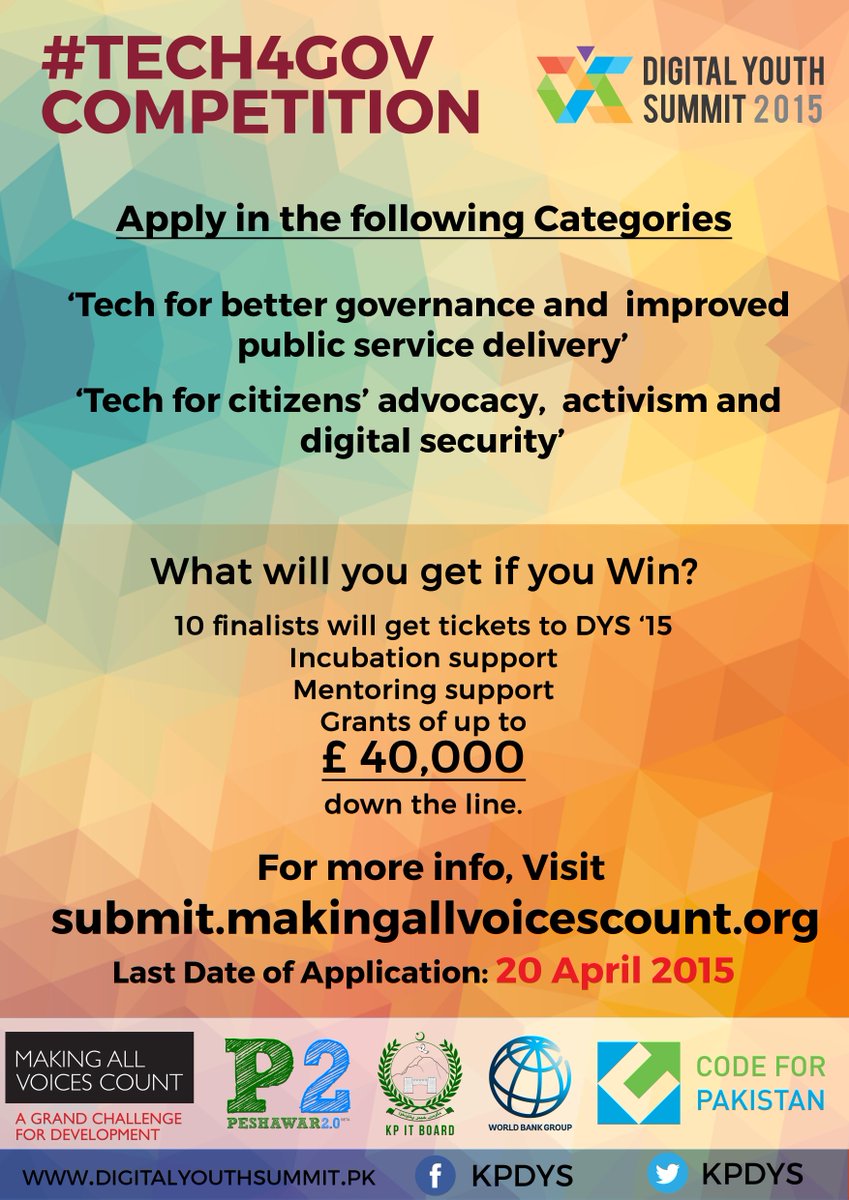 Less than 10 days to Deadline people! Apply now! #Tech4gov #DYS