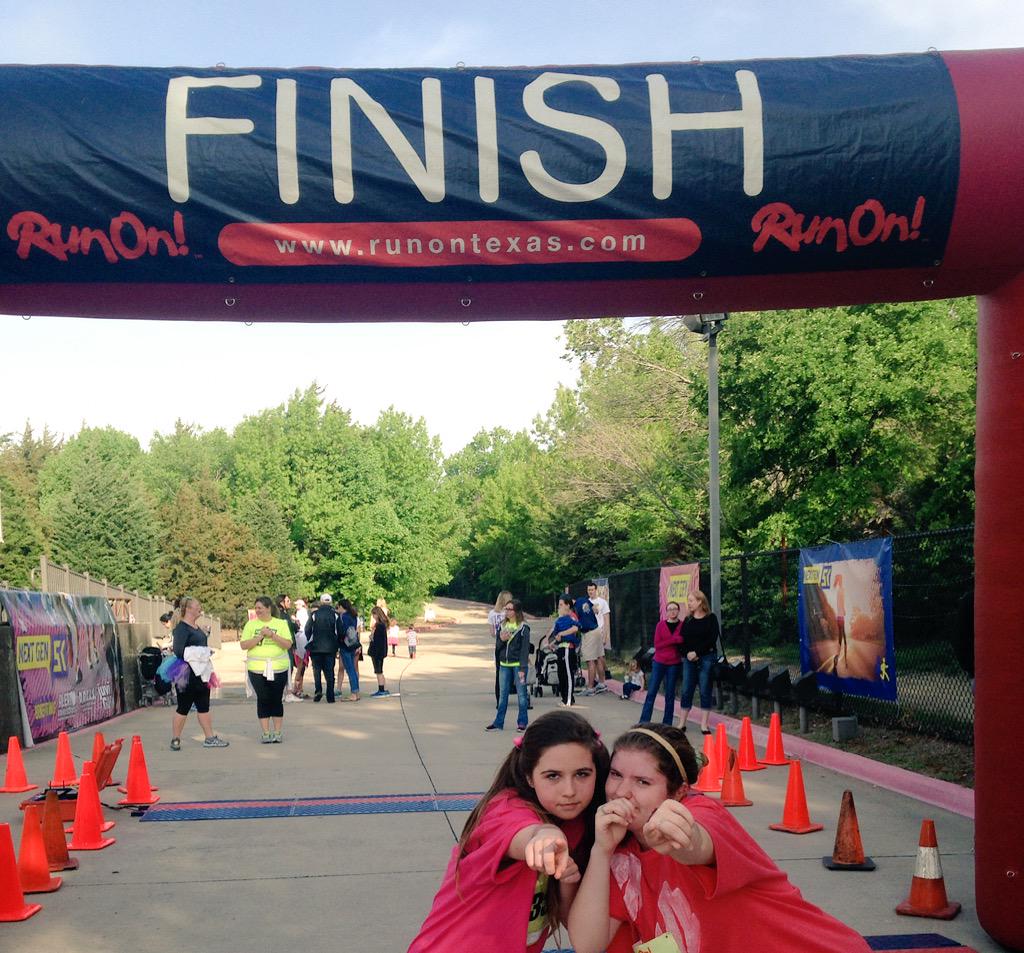Katie_Primrose's tweet photo. We saw our faces on a poster or two and quite frankly things just went downhill from there #NextGen5K http://t.co/akec0b9o24