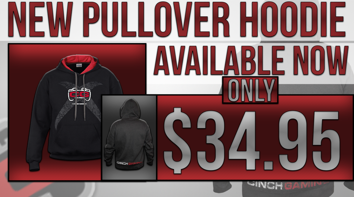 CinchGaming's tweet photo. Pullover Hoodies now available!
Get yours here: http://t.co/WtCQ9FOCpY
#CinchStyle http://t.co/UOOehpEpE9