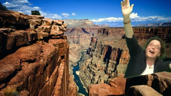 SummitviewPS1's tweet photo. Green Screen fun! We lost @CalveyCalvert to the wind at the Grand Canyon! #yrdsbedtech @learnwithmsm http://t.co/iS5JOv3ljy