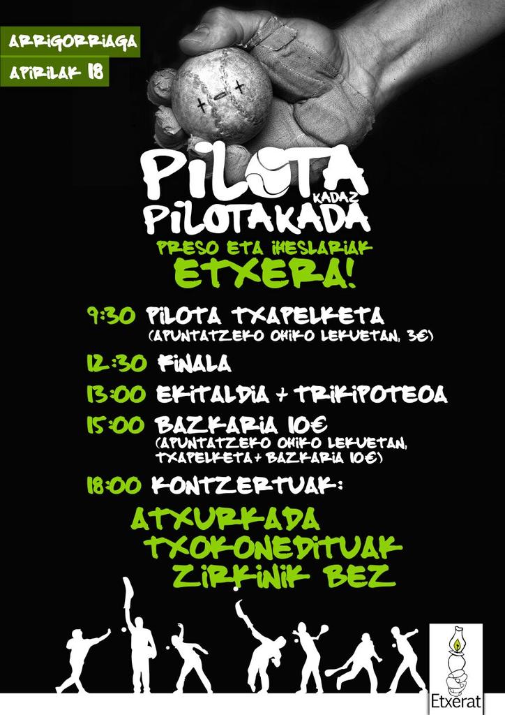 Aste bat besterik ez!  Zapatuan denok arrigoarriagara! Ez ahaztu bazkariko tiketa! #PilotakadazEtxera