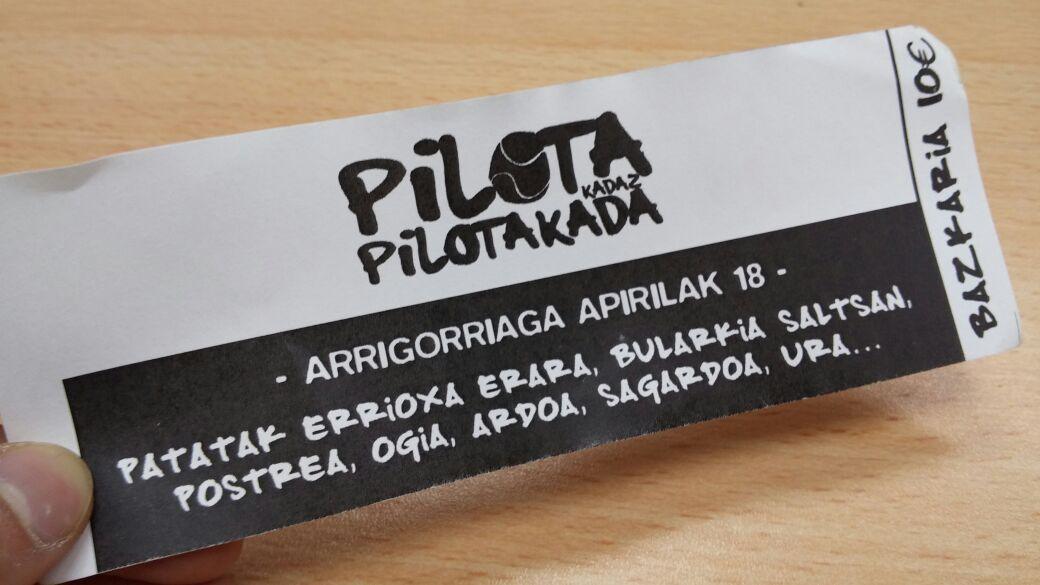 Bazkariko tiketak:arrigoko herrikon, ugaoko herrikon, usansoloko herrikon #PilotakadazEtxera