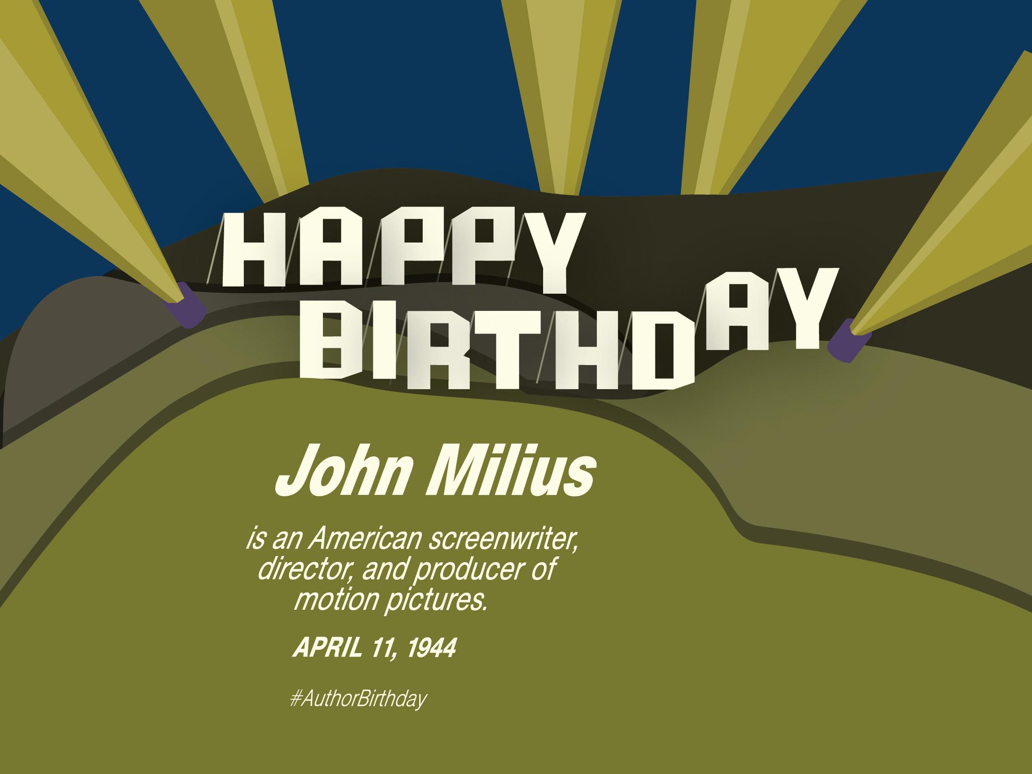Happy birthday to John Milius, writer, director, and producer of famous films like Red Dawn\! 