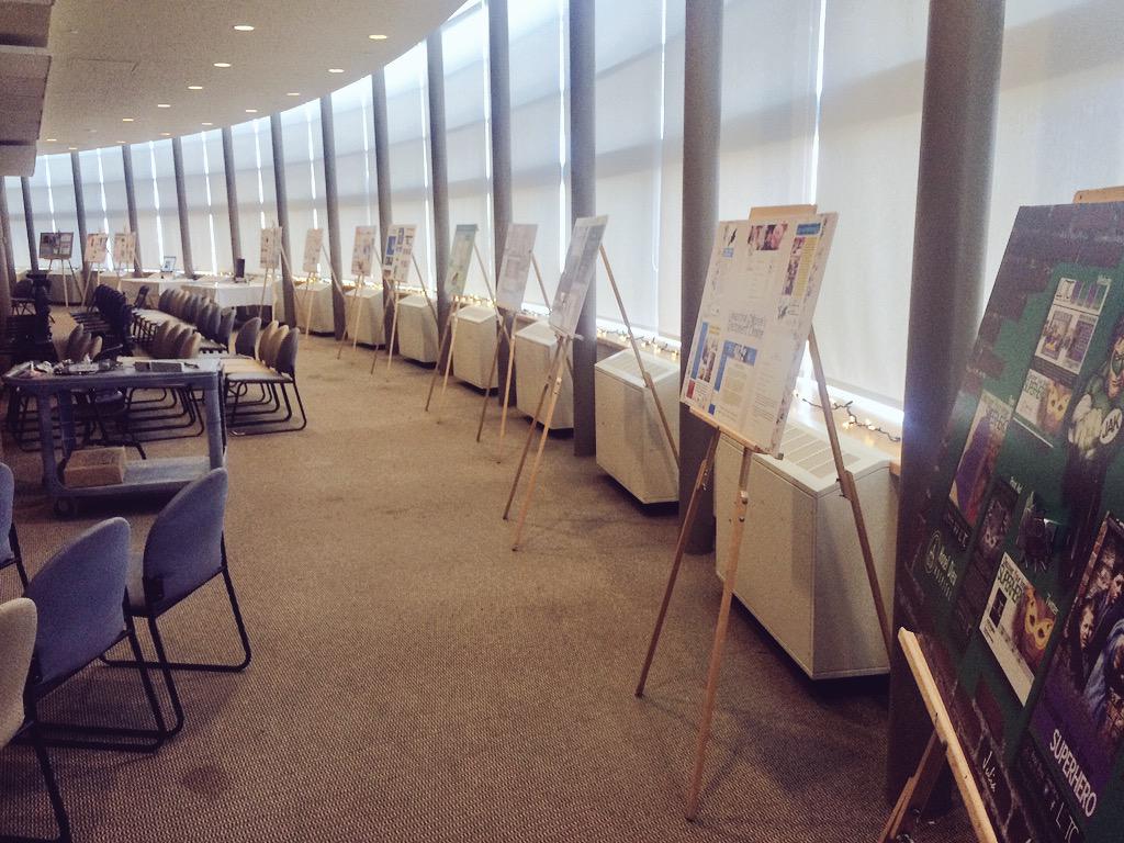 GregAwards2015's tweet photo. First-year campaign boards are all set up! Be sure to check out their semesters work along the back of the room! http://t.co/PC7erm3i14