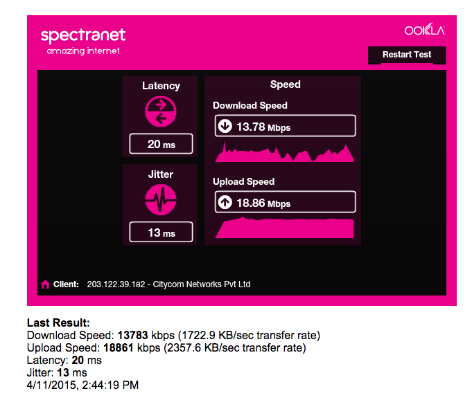 subodhsri1's tweet photo. @spectranet_in How many times in a month do I need to complain about speed issues? #ShamelessService http://t.co/aG49Uj4ufc