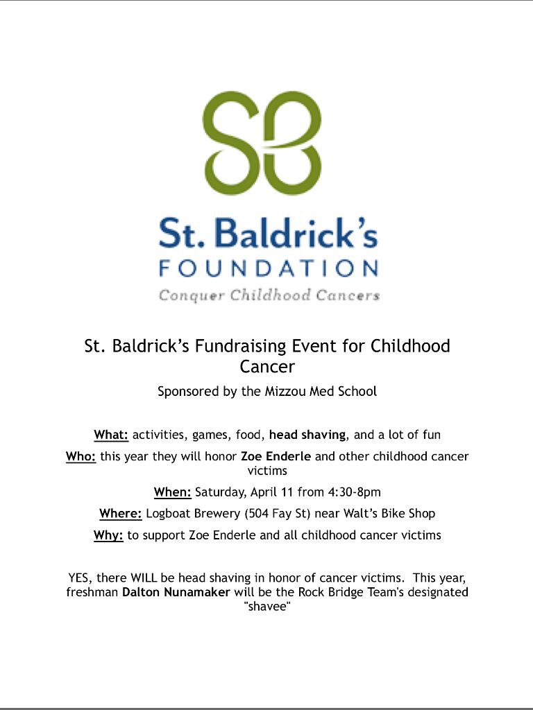 RB_RelayForLife's tweet photo. Come out today to support @DaltonNunamaker as his head is shaved bald 4 childhood cancer at the St. Baldrick's Event! http://t.co/Pu1LVR3fkX