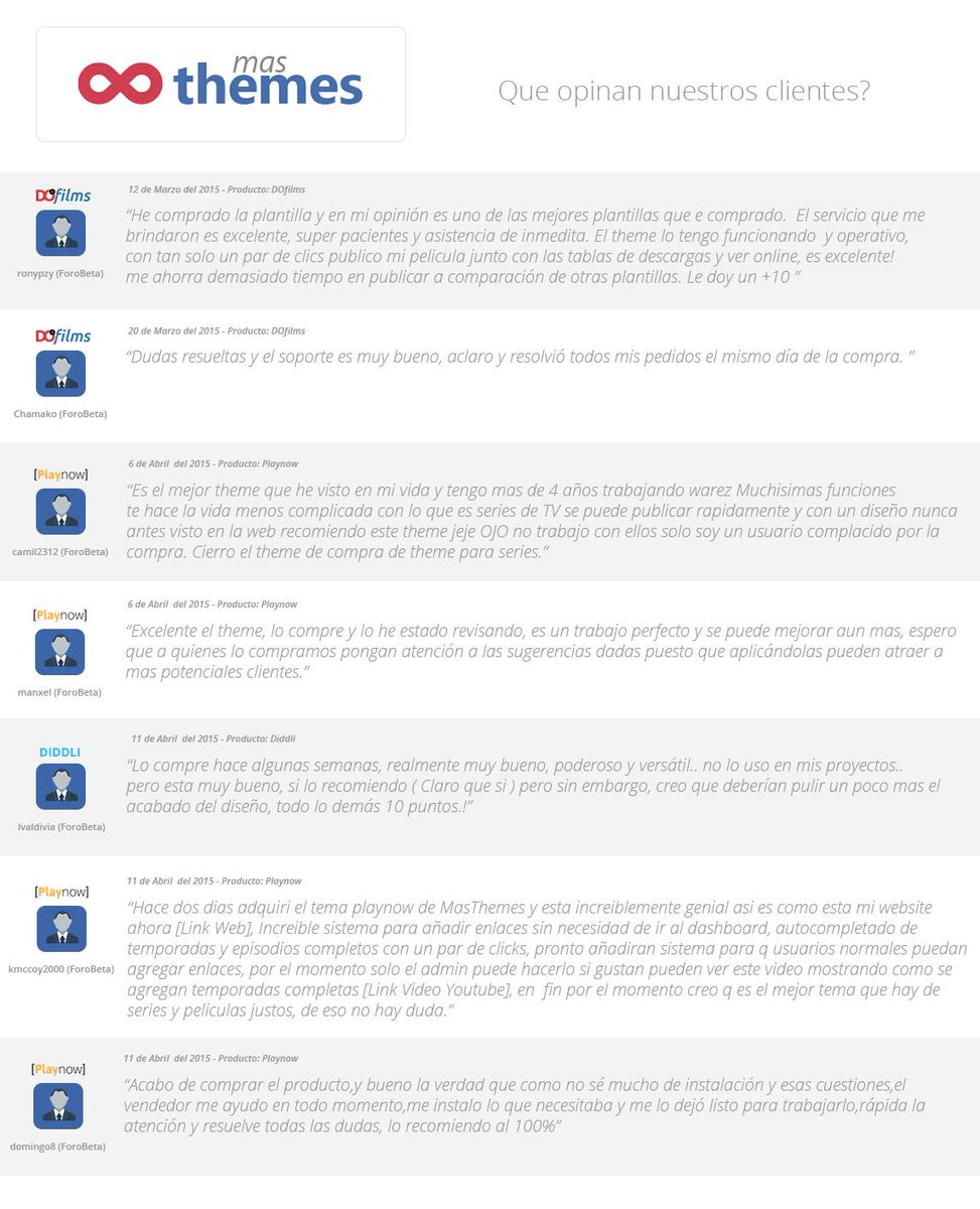 MasThemes's tweet image. Testimonios de nuestros clientes!