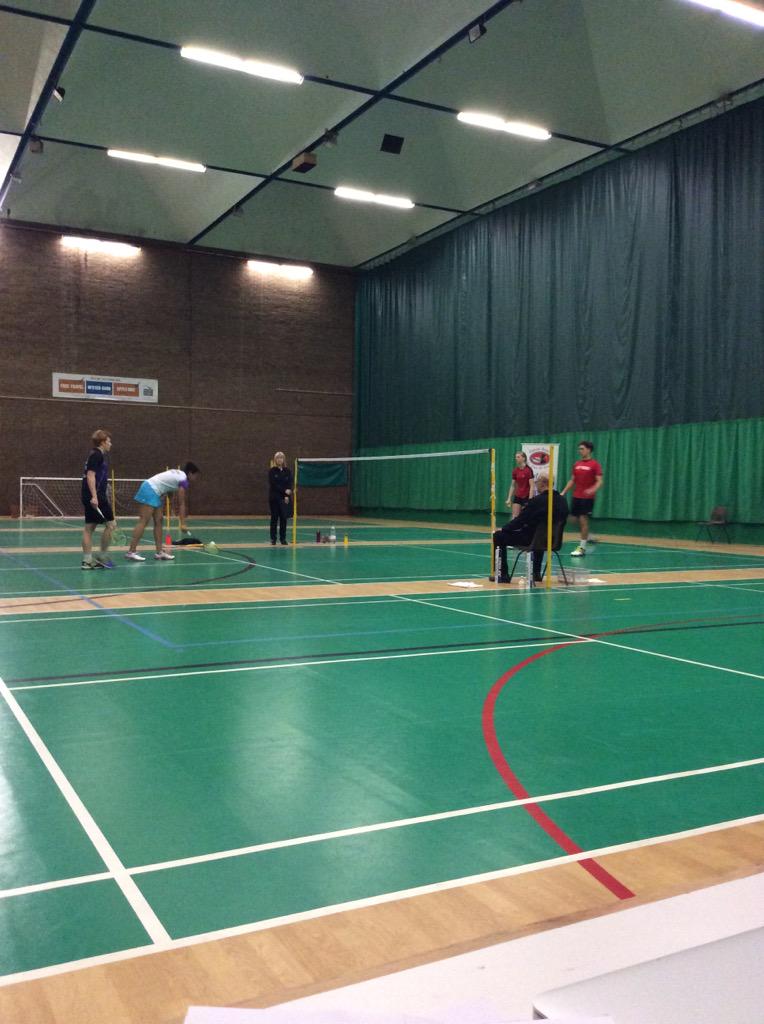 NEBadminton's tweet photo. Last game of the day set to begin. Mixed doubles final between Chapman/Clare and Vickers/Young http://t.co/cEA06ecXMR http://t.co/mGBnvw10QH