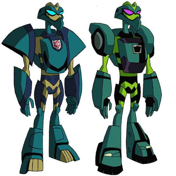 Cybertron-mode Wasp and Earth-mode Wasp. transformers animated cybertron. 