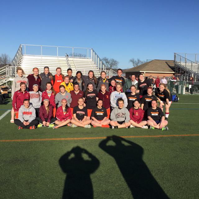 SU_WSOC's tweet photo. Had a good turn out today for our alumni game! #suws http://t.co/8kdKtFLcBT