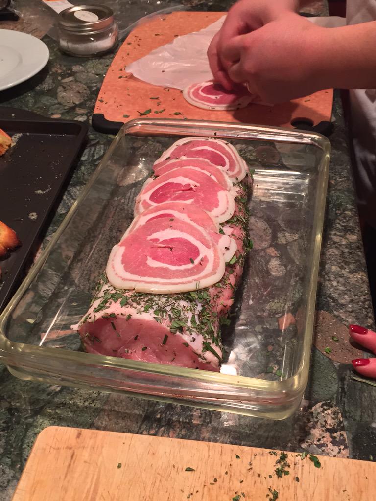 CookNiteJennife's tweet photo. Preparing the pork and eating the eggplant crostini http://t.co/YnxiCqOcRv