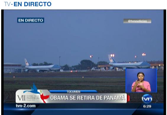 tvnnoticias's tweet photo. En minutos, presidente @BarackObama se retirará de nuestro país. Detalles en   http://t.co/GQg50Dd2iA  #CumbrePanamá http://t.co/UPA6v56dhU