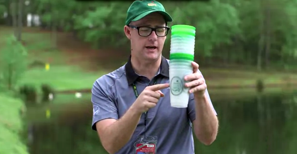 GolfDigest's tweet photo. "You can't go to the Masters and not get your Masters cup." http://t.co/GS60QqPrkq http://t.co/CMHQUFDyx7