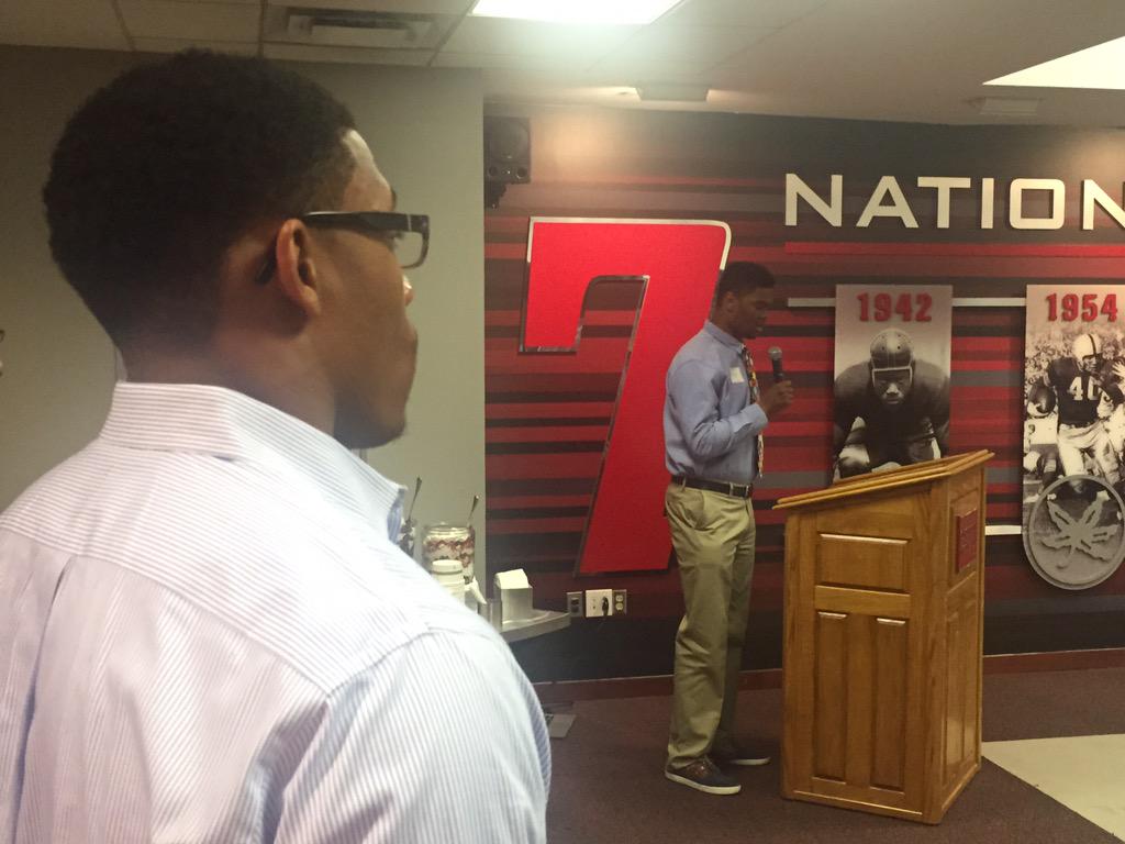 JerodNBC4's tweet photo. An honor to appear at tonight's @autismspeaksOSU event at The Shoe. Proud of @RIP_JEP and his brother Jahred! http://t.co/NM2iZfNGz8