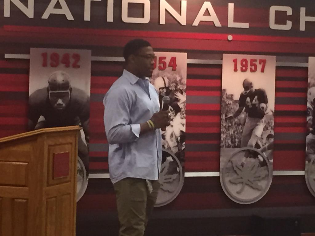 JerodNBC4's tweet photo. An honor to appear at tonight's @autismspeaksOSU event at The Shoe. Proud of @RIP_JEP and his brother Jahred! http://t.co/NM2iZfNGz8