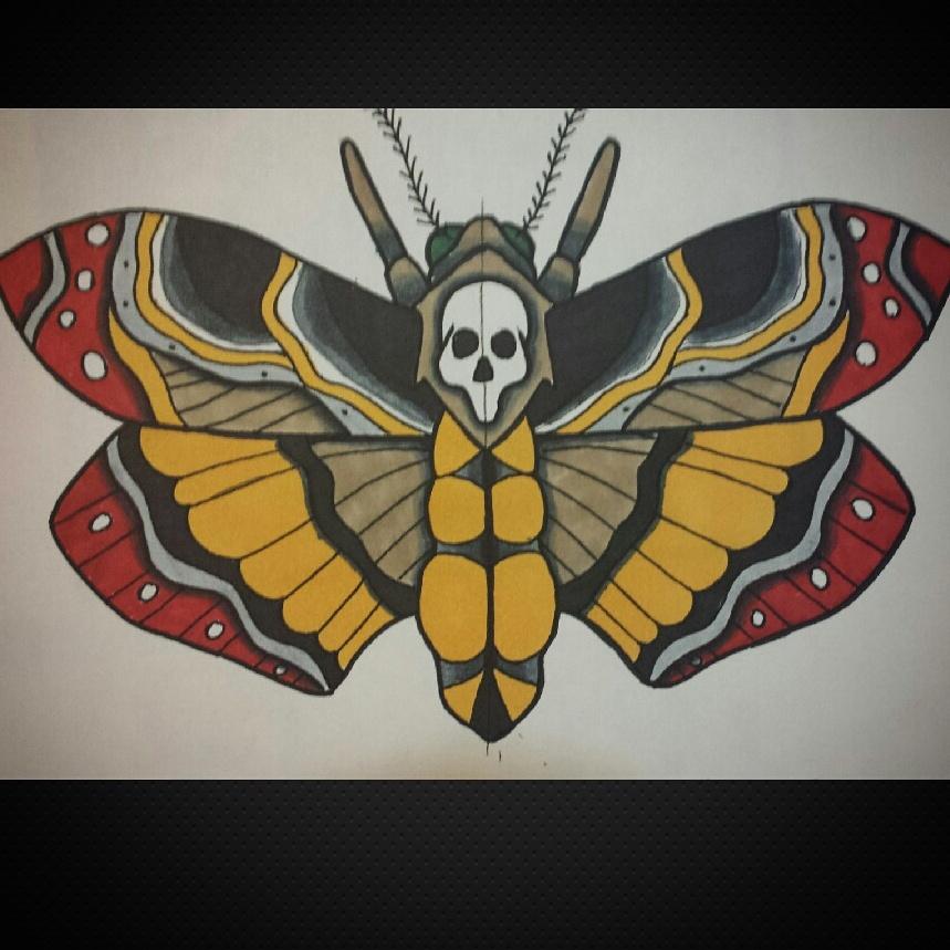 buster721's tweet photo. #deathhawkmoth #deathmoth #americantraditional #americantraditionalflash #americantraditionaltattoo #handdrawn http://t.co/g0aBsCcBQ4